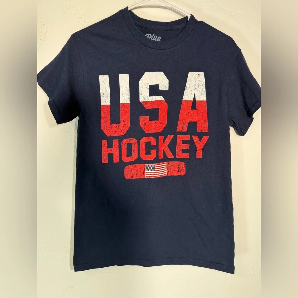 Blue 84 USA Hockey Navy and Red T-Shirt